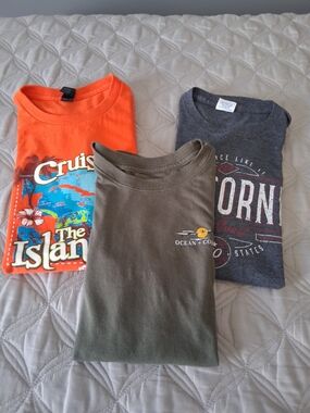 Youth lot of 3 Cruise Vacation shirts tees tops size L colorful ocean summer